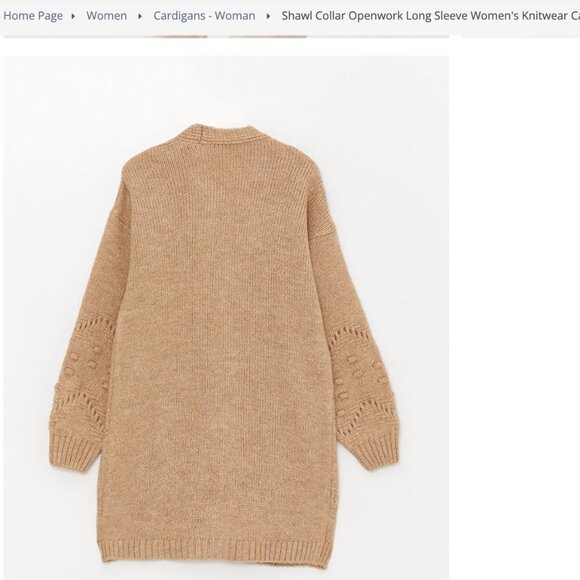 Oversized Chunky Camel Cardigan - Picture 5 of 12